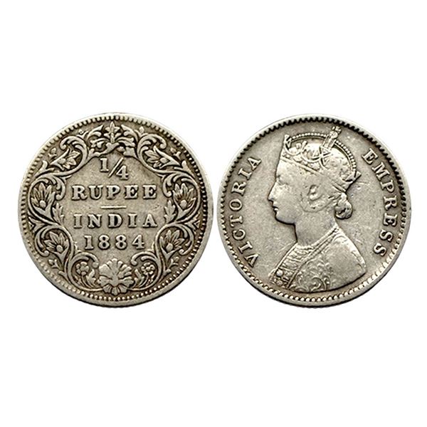 Victoria Empress, Silver 1/4 Rupee, 1884,