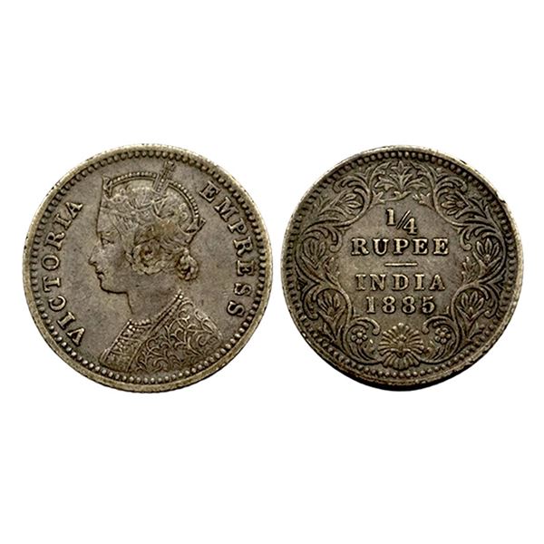 Victoria Empress, Silver 1/4 Rupee, 1885,