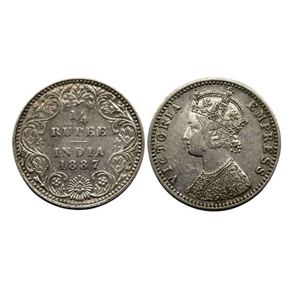 Victoria Empress, Silver 1/4 Rupee, 1887,