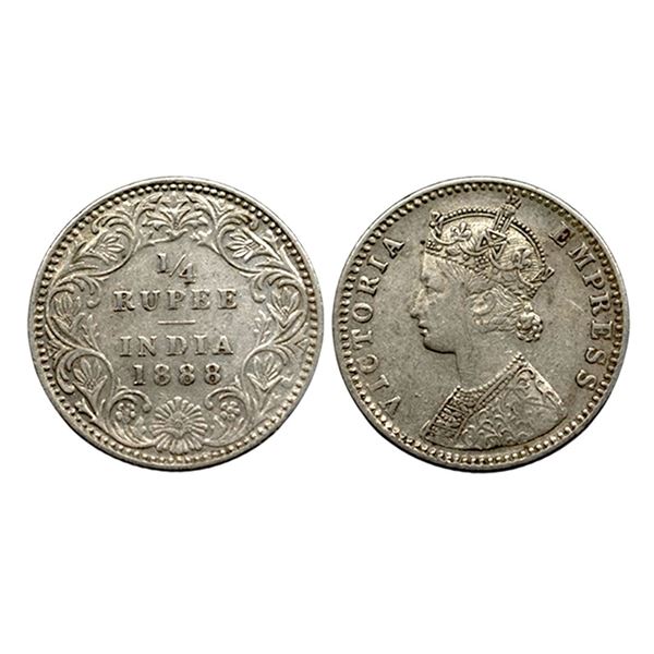 Victoria Empress, Silver 1/4 Rupee, 1888,
