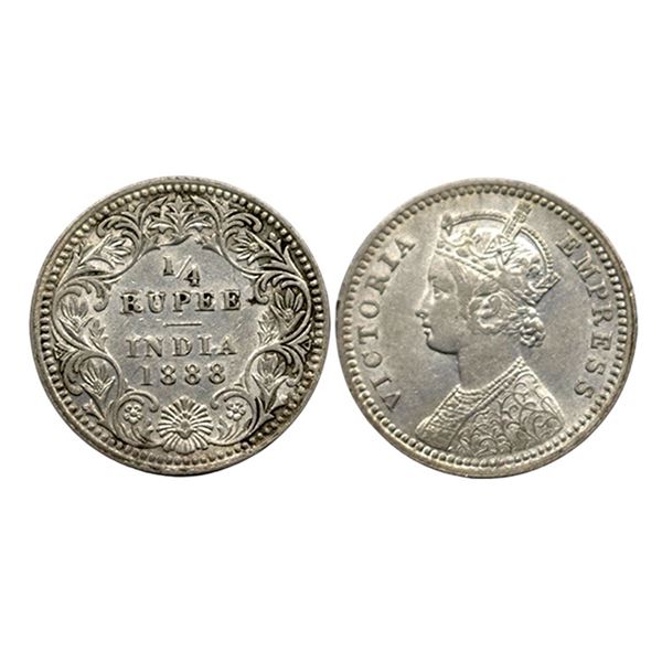 Victoria Empress, Silver 1/4 Rupee, 1888,