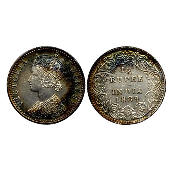 Victoria Empress, Silver 1/4 Rupee, 1889,