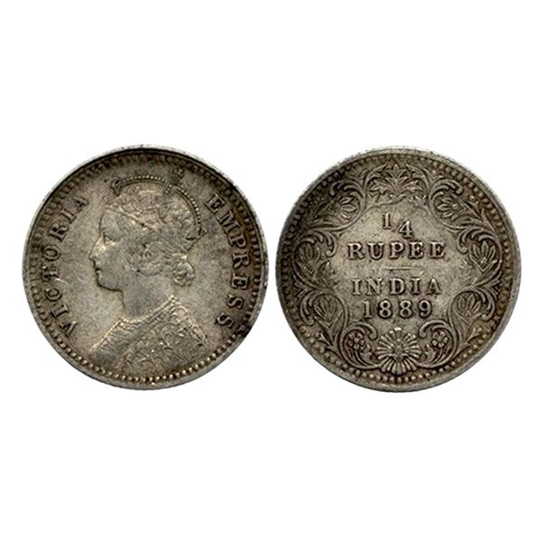 Victoria Empress, Silver 1/4 Rupee, 1889,