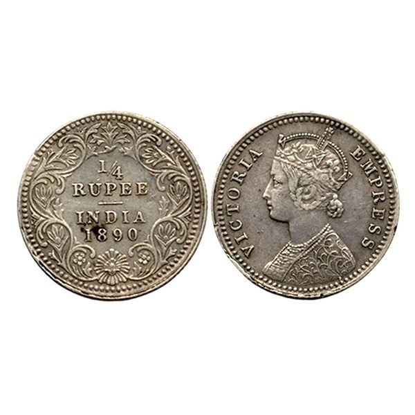 Victoria Empress, Silver 1/4 Rupee, 1890