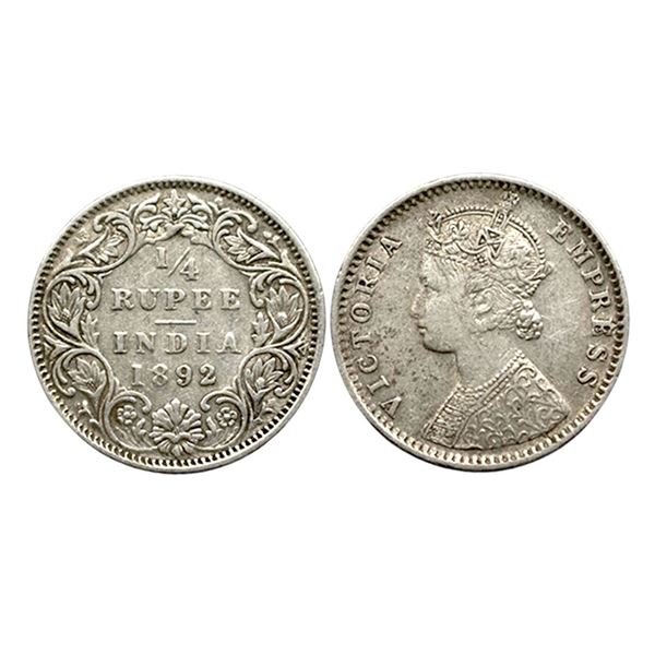 Victoria Empress, Silver 1/4 Rupee, 1892,