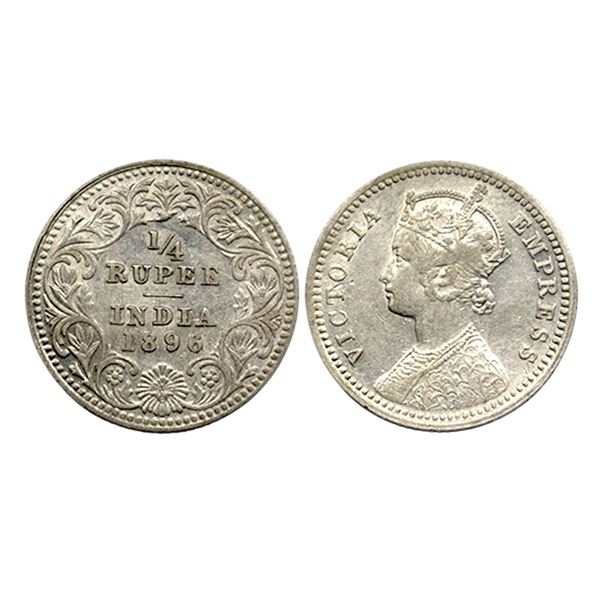 Victoria Empress, Silver 1/4 Rupee, 1896,