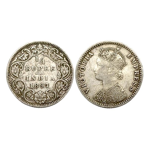 Victoria Empress, Silver 1/4 Rupee, 1897,