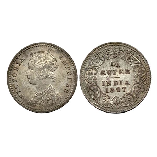Victoria Empress, Silver 1/4 Rupee, 1897,