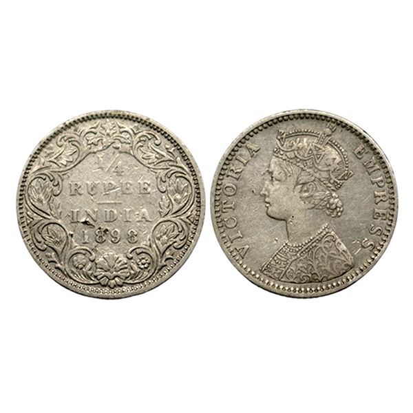 Victoria Empress, Silver 1/4 Rupee, 1898,