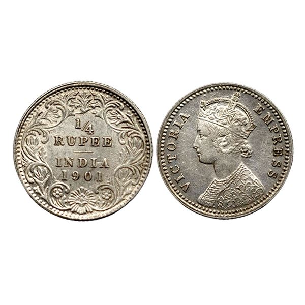 Victoria Empress, Silver 1/4 Rupee, 1901,