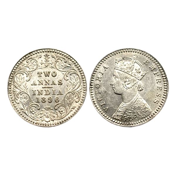 Victoria Empress, Silver Two Annas, 1896,