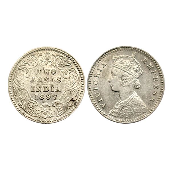 Victoria Empress, Silver Two Annas, 1897,