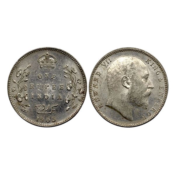 Edward VII, SIlver Rupee, 1905, Bombay MInt,