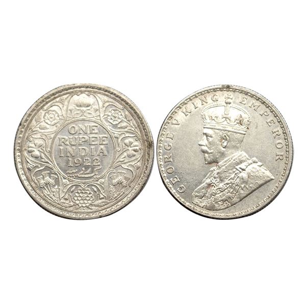George V, 1922 AD, Silver Rupee, 11.65 gms.