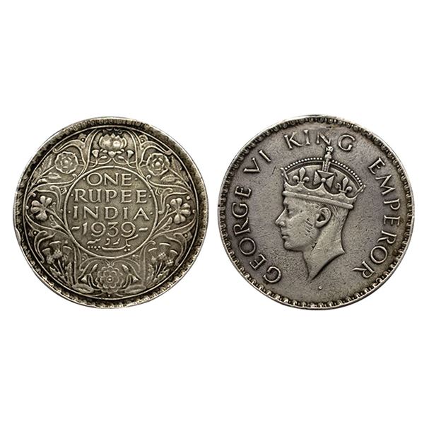 George VI, Silver Rupee, 1939, Bombay Mint, with dot, head type II, PR 235, S&W 9.13.
