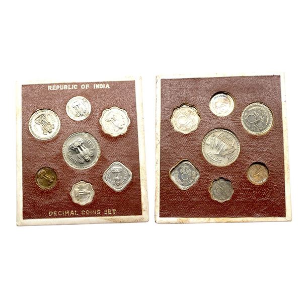 1962 Proof Set of 7 coins, Pice, 2, 5, 10, 25 and 50.