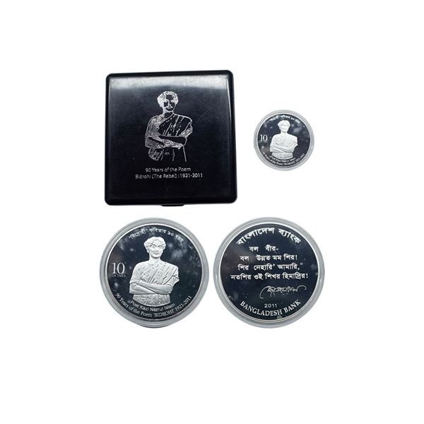 Foreign, Bangladesh, 2011, 10 Taka, 90 Years of The Poem Bidrohi(The Rebel), Proof Coin by Banglades