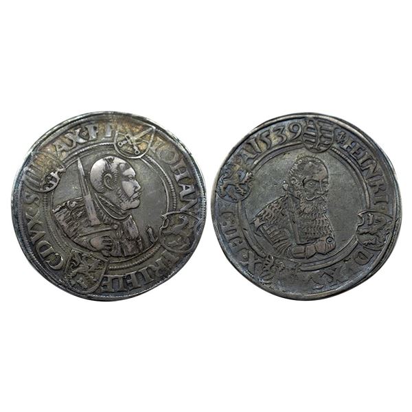 Germany, Johann Friedrich und Heinrich, (1539-1541 AD), Silver Thaler, 28.82 gms, 1540.