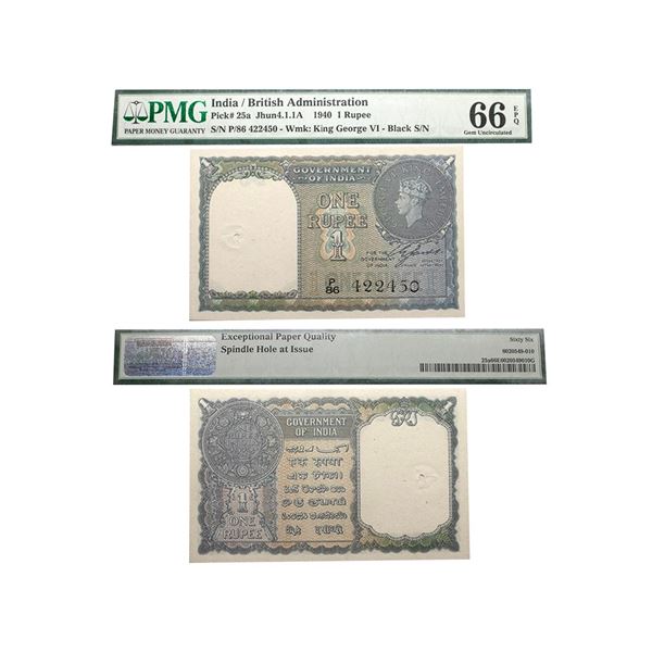 British India, George VI, 1 rupee, 1940.