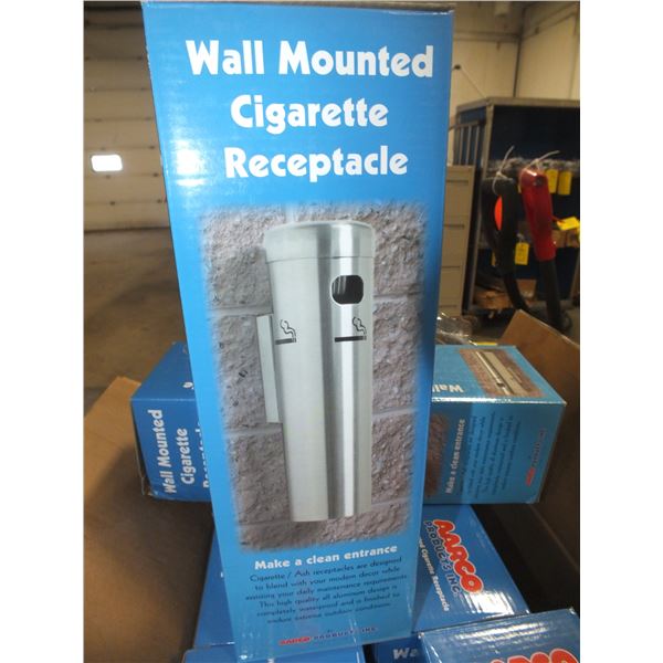 12 Stainless Steel Wall Mounted Cigarette Receptacles