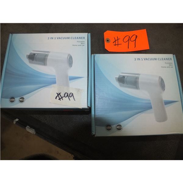 Two 2 in 1 Mini Portable Vacuums