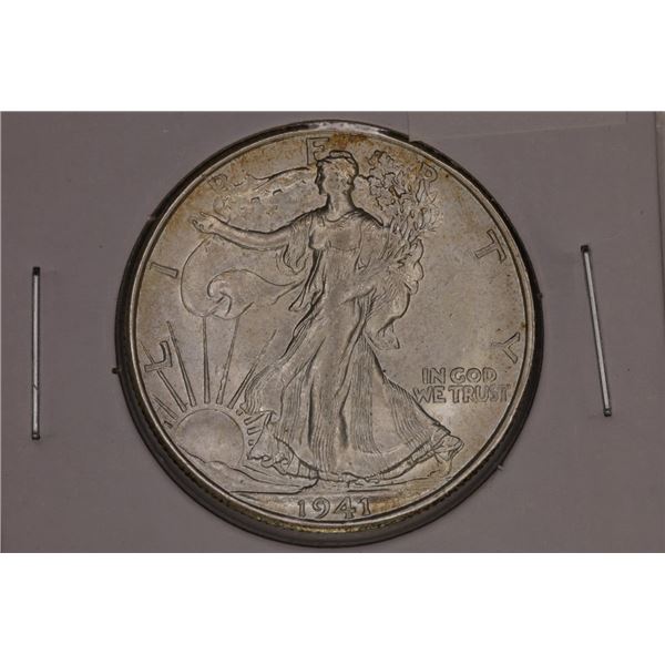 1941 SILVER WALKING LIBERTY HALF DOLLAR AU