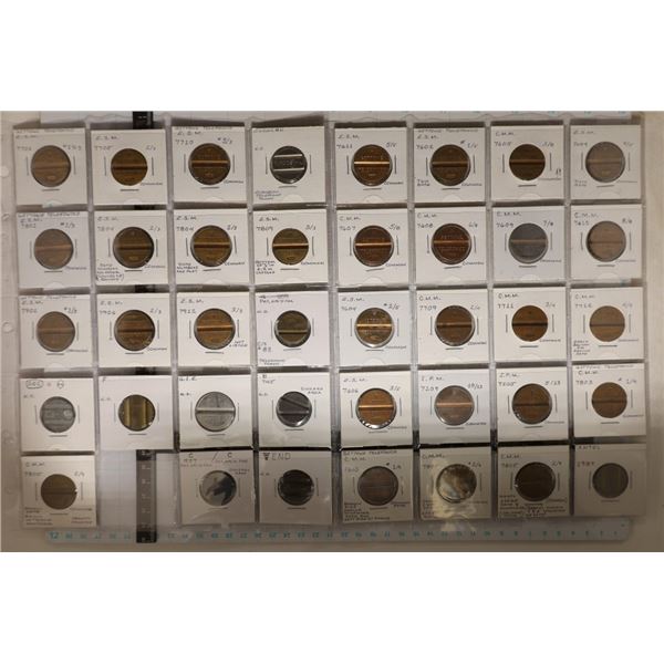 39-FOREIGN TELEPHONE TOKENS SEE PICTURES