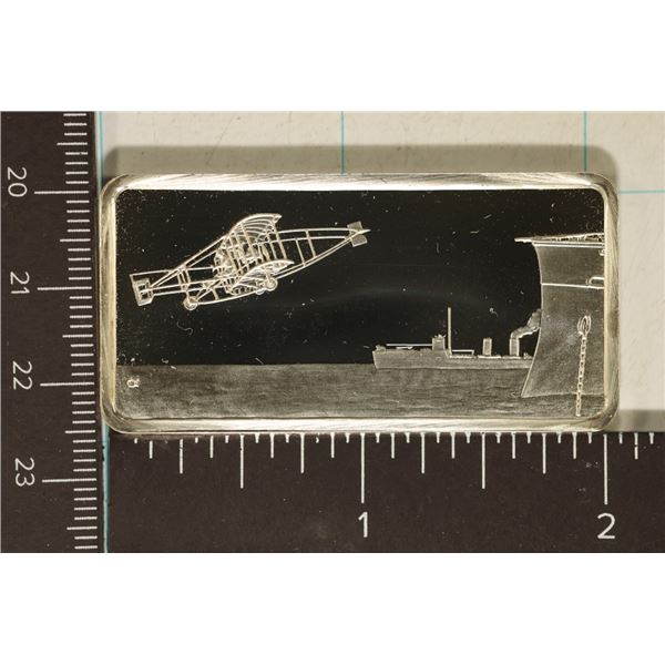 1.02 OZ. PF STERLING SILVER AVIATION INGOT: 1ST