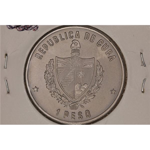 1987 CUBA 1 PESO "BOLSHEVIK REVOLUTION" BU COIN