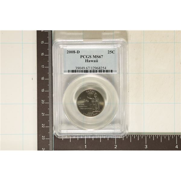 2008-D HAWAII QUARTER PCGS MS67