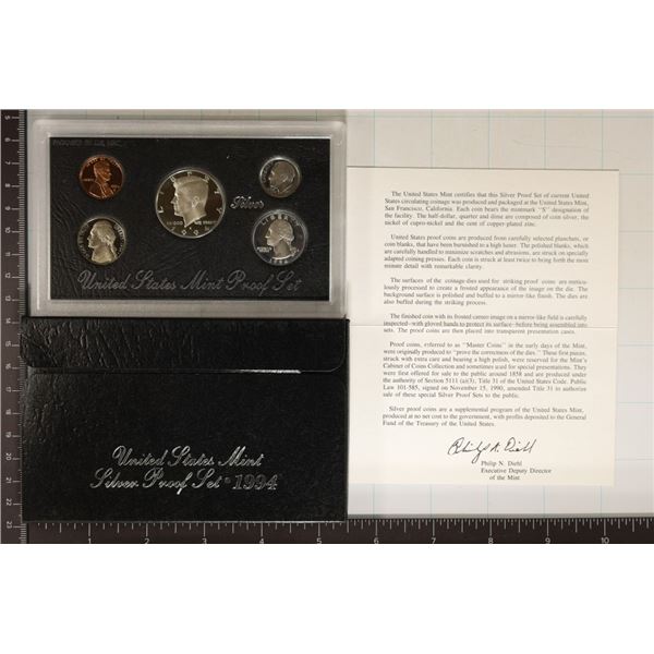 1994 US SILVER PROOF SET (WITH BOX) AND