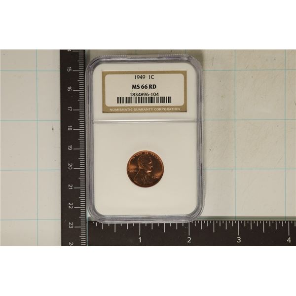 1949 LINCOLN WHEAT CENT NGC MS66RD