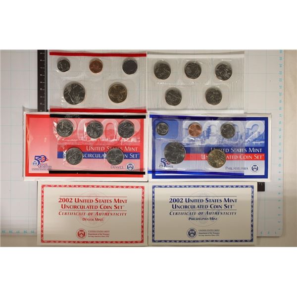 2002 US MINT SET (UNC) P/D (WITH ENVELOPES)