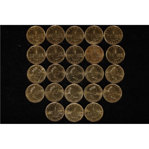 23-1867-1992 CANADA BRILLIANT UNC DOLLAR COINS