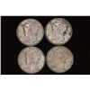 1939-D, 41, 41-D & 1945 SILVER MERCURY DIMES AU+