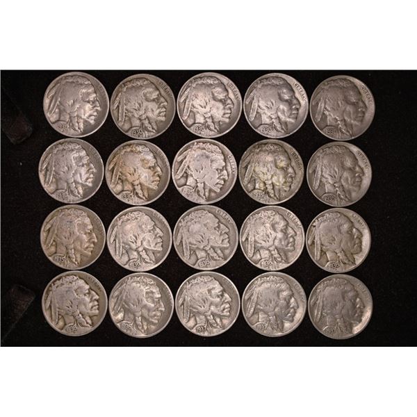 20-FULL DATE 1930'S BUFFALO NICKELS