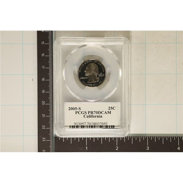 2005-S CALIFORNIA QUARTER PCGS PR70 DCAM