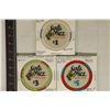 3-SANTA YNZE INDIAN CASINO CHIPS CALIFORNIA 1,3 &