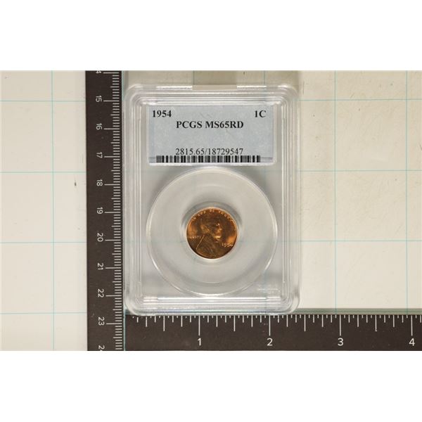 1954 LINCOLN WHEAT CENT PCGS MS65RD