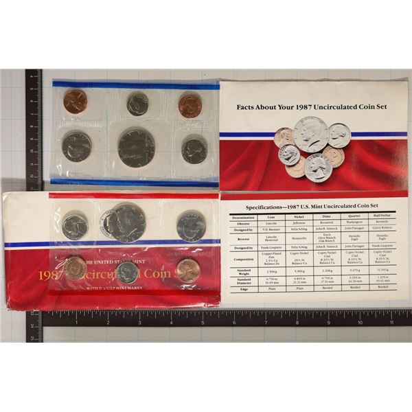 1987 US MINT SET (UNC) P/D (WITH ENVELOPE)