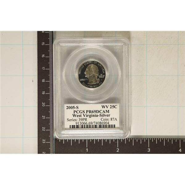 2005-S SILVER WEST VIRGINIA QUARTER PCGS PR69 DCAM