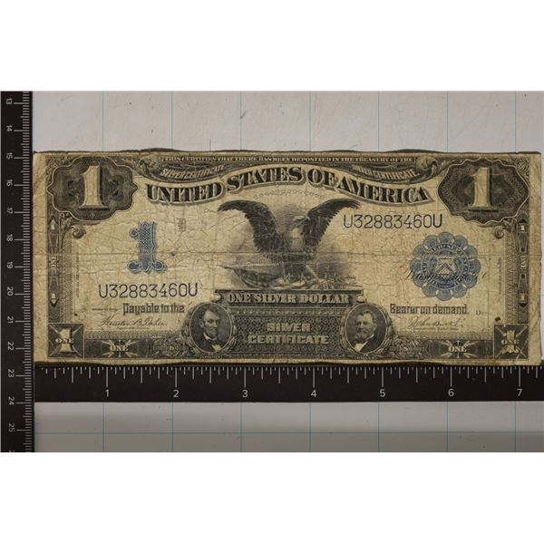 1899 US LARGE SIZE $1 BLACK EAGLE SILVER CERT.
