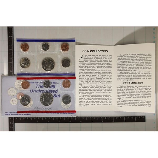 1998 US MINT SET (UNC) P/D (WITH ENVELOPE) AND