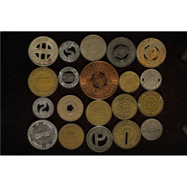20 ASSORTED TRANSPORTATION TOKENS: TWIN CITIES,