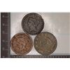 Image 1 : 1826, 1841 & 18? DAMAGED US LARGE CENTS, RIM