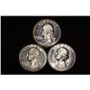 Image 1 : 1953, 54 & 1964 PF WASHINGTON SILVER QUARTERS