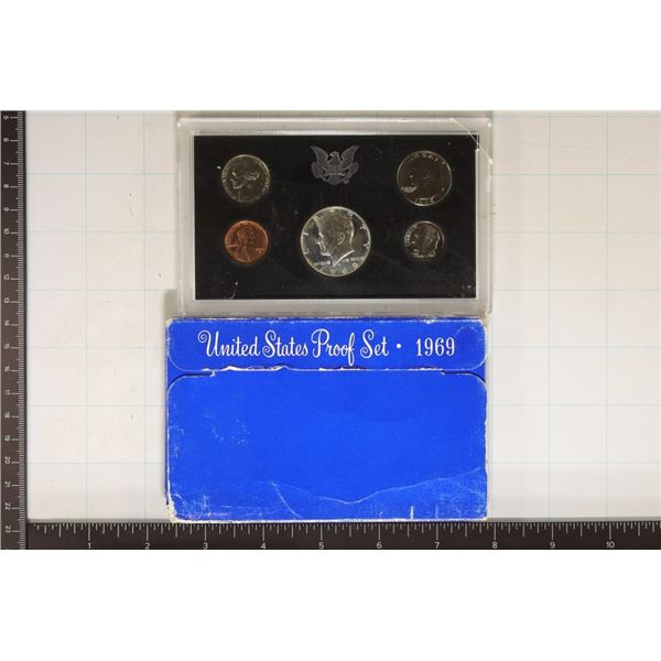 1969 US PROOF SET WITH BOX, 40% SILVER JFK HALF