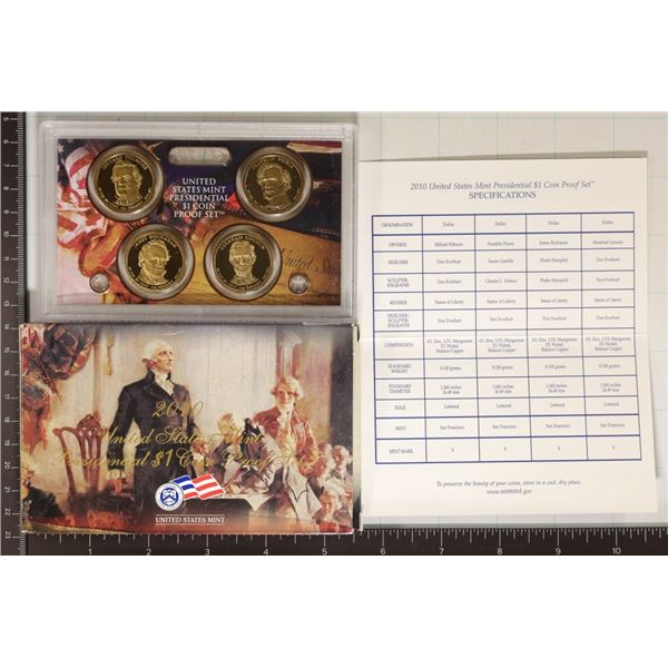 2010 PRESIDENTIAL DOLLAR 4 COIN PF SET WITH BOX