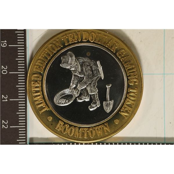 CASINO $10 SILVER TOKEN (UNC) BOOMTOWN