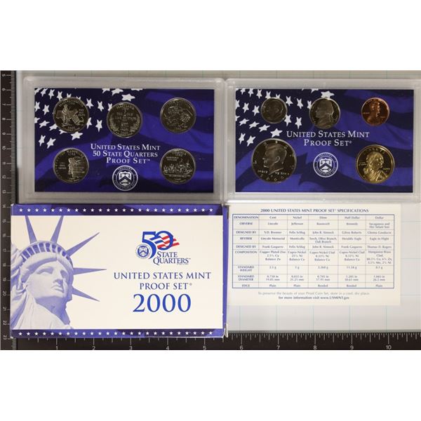 2000 US PROOF SET (WITH BOX) & WITH CERTIFICATE
